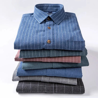 Antonios 100% cotton formal shirt - AntoniosClothing - Grey with white strips