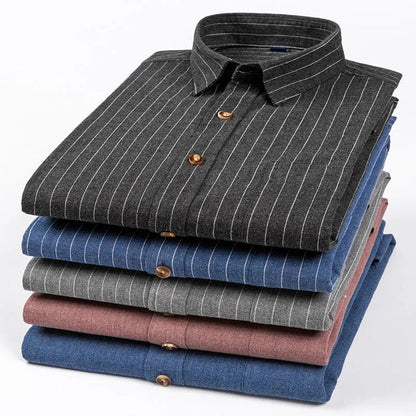 Antonios 100% cotton formal shirt - AntoniosClothing - Grey with white strips