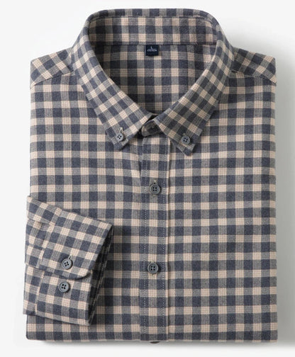 Antonios checkered business long-sleeve shirt - AntoniosClothing - Red grid