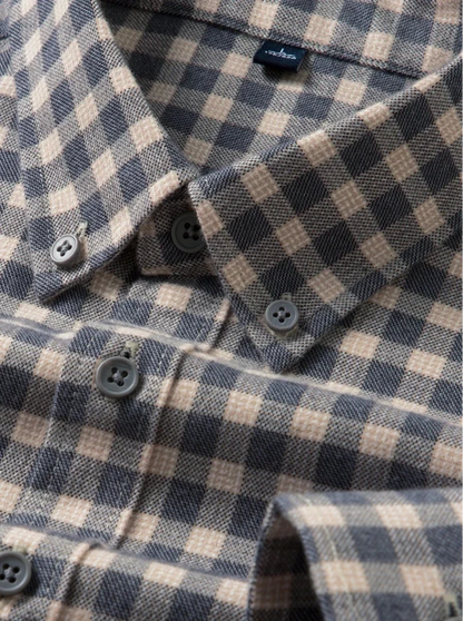 Antonios checkered business long-sleeve shirt - AntoniosClothing - Red grid