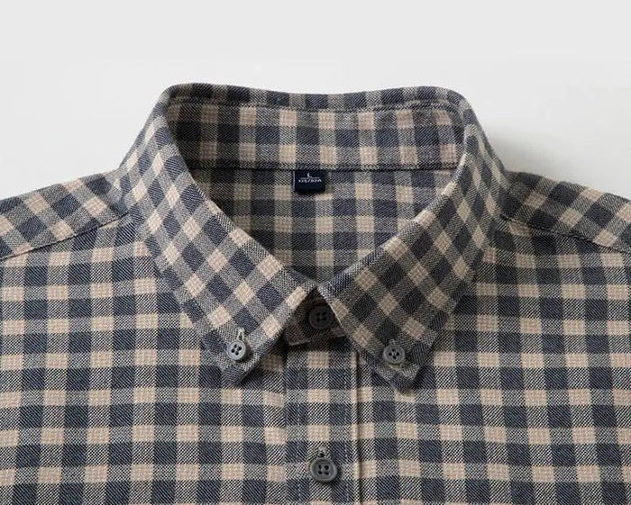 Antonios checkered business long-sleeve shirt - AntoniosClothing - Red grid