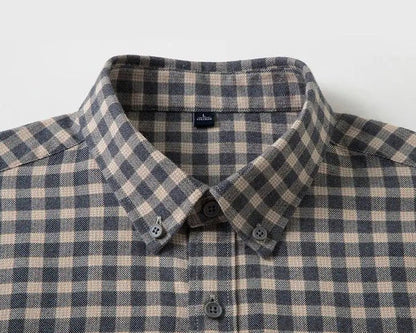 Antonios checkered business long-sleeve shirt - AntoniosClothing - Red grid