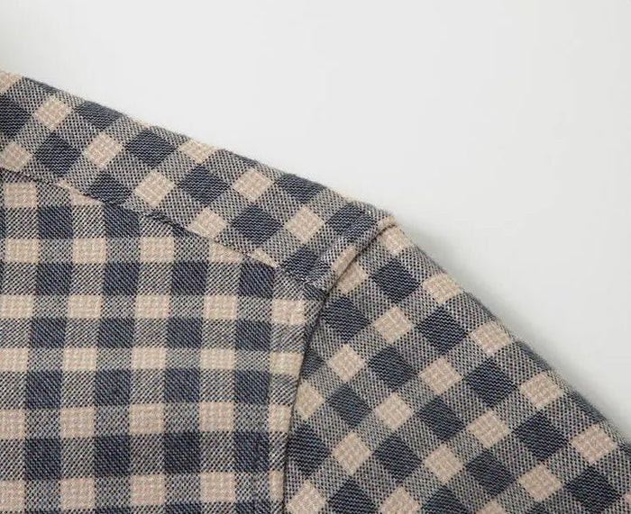 Antonios checkered business long-sleeve shirt - AntoniosClothing - Red grid