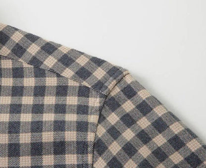 Antonios checkered business long-sleeve shirt - AntoniosClothing - Red grid