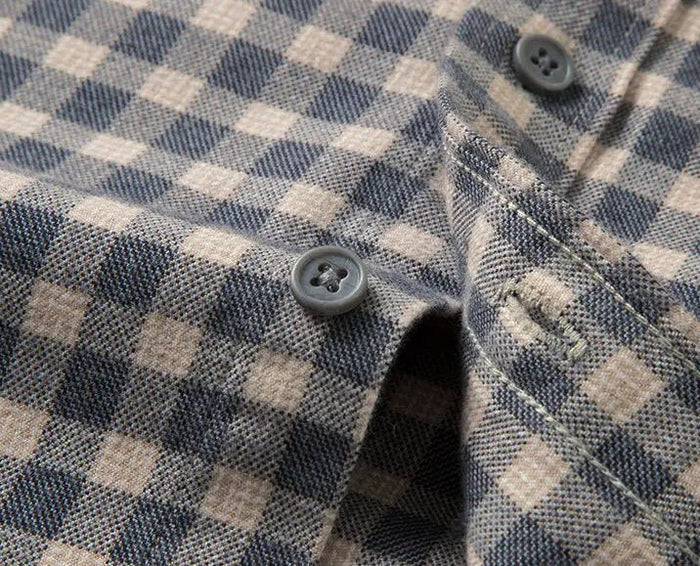 Antonios checkered business long-sleeve shirt - AntoniosClothing - Red grid