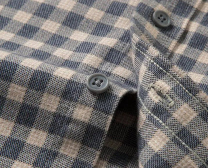 Antonios checkered business long-sleeve shirt - AntoniosClothing - Red grid