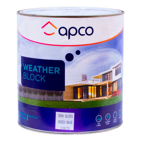 Apco Weatherblock Semi Gloss Acrylic Green Base 4L