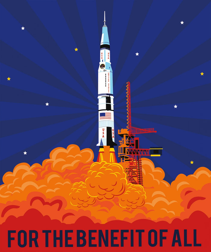 Apollo 11 Rocket Fabric Panel, Riley Blake