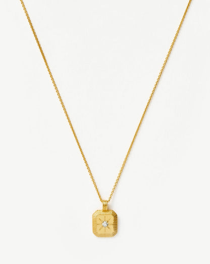 Star Ridge Birthstone Pendant Necklace | 18ct Gold Vermeil/Natural Crystal Necklaces Missoma