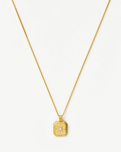 Star Ridge Birthstone Pendant Necklace | 18ct Gold Vermeil/Natural Crystal Necklaces Missoma