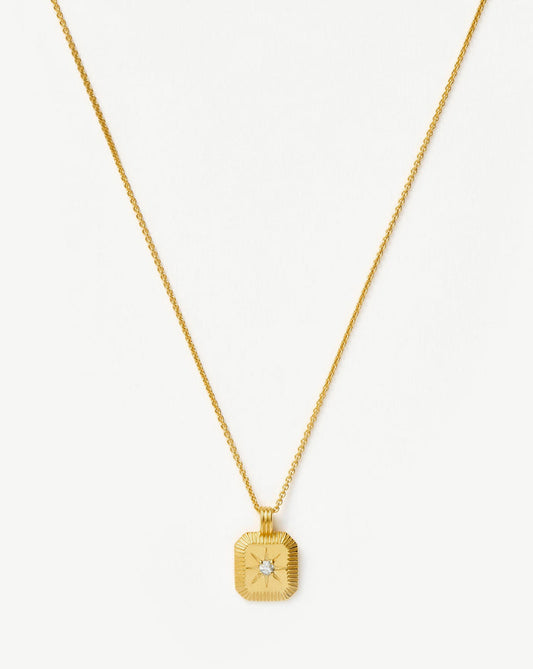Star Ridge Birthstone Pendant Necklace | 18ct Gold Vermeil/Natural Crystal Necklaces Missoma