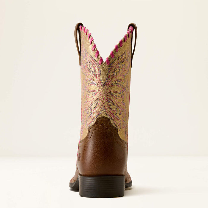 Ariat Kid's Sundown Western Boot in Georgia Clay/ Royal Gold Metallic