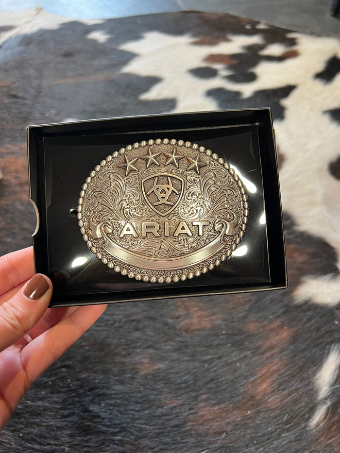 Ariat Oval Silver Rodeo Belt Buckle