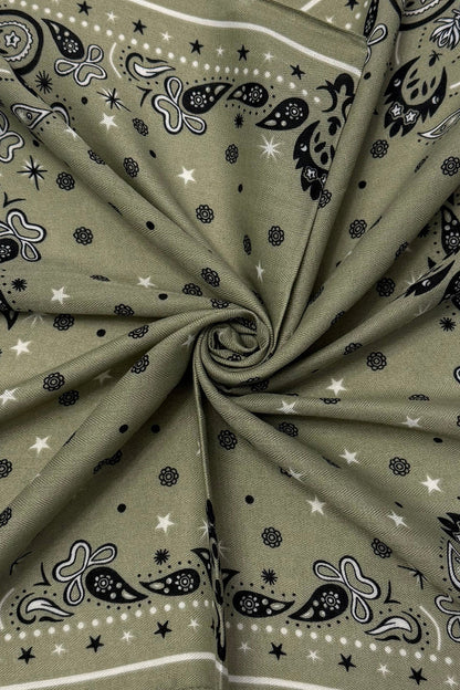 Army Green Paisley Wildrag Bandana
