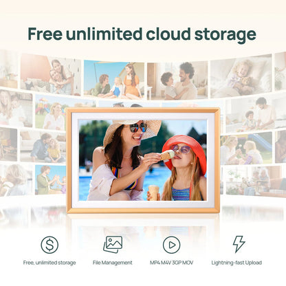 Arzopa D14 14" Digital Photo Frame Champagne Gold | Touch Screen WiFi