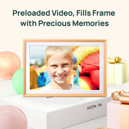 Arzopa D14 14" Digital Photo Frame Champagne Gold | Touch Screen WiFi