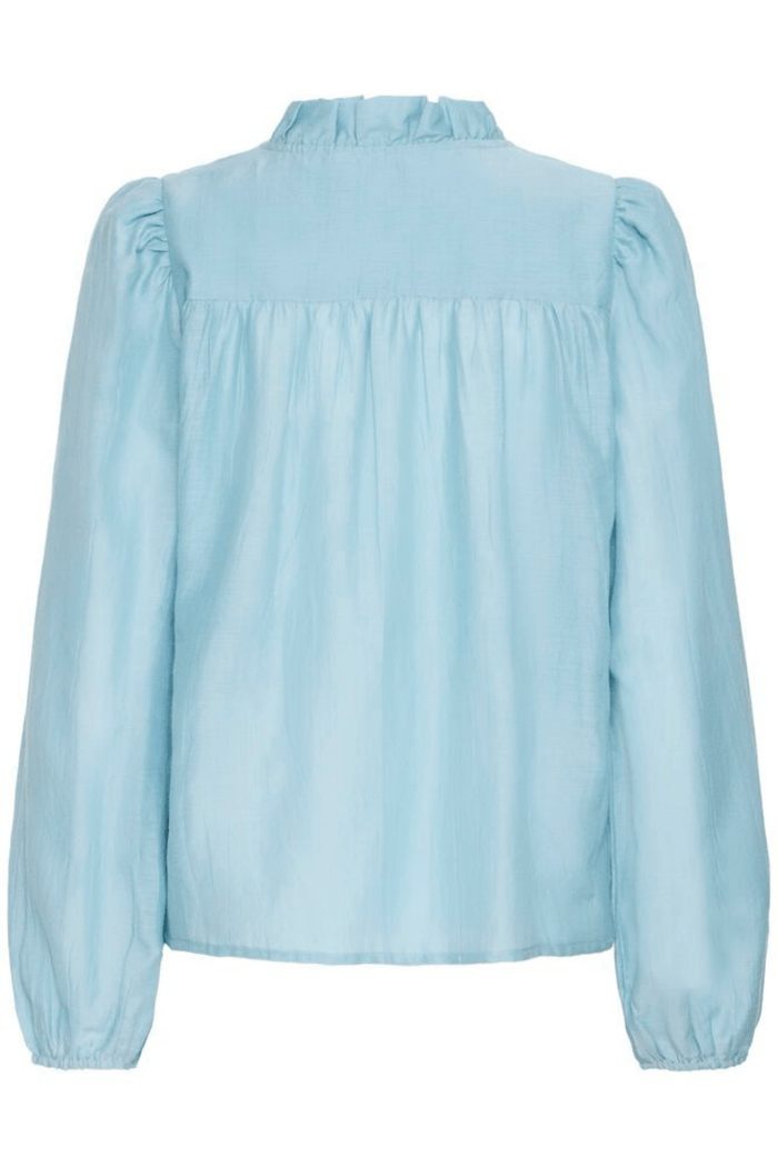 Atelier Rêve IRTHORA smoke blue cotton silk blouse at Dotique