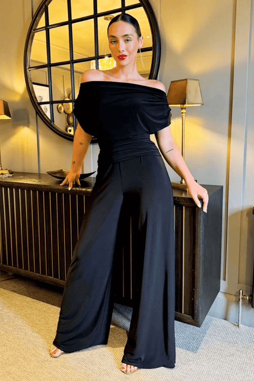 Atom Label Carbon Jumpsuit in Black Regular Length - Dotique - ATOM LABEL