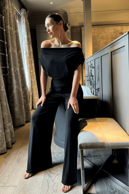 Atom Label Carbon Jumpsuit in Black Regular Length - Dotique - ATOM LABEL