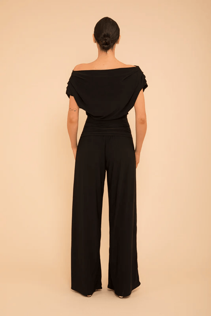 Atom Label Carbon Jumpsuit in Black Regular Length - Dotique - ATOM LABEL