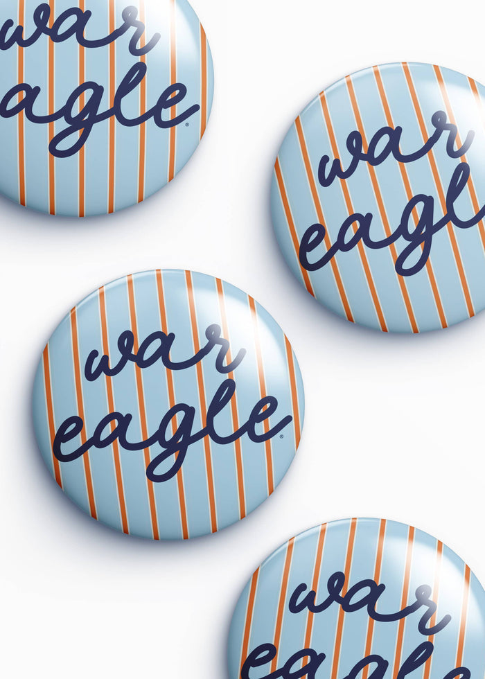 cute as a button game day auburn war eagle pin