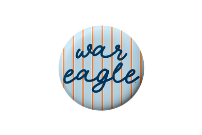 Auburn War Eagle Striped Button