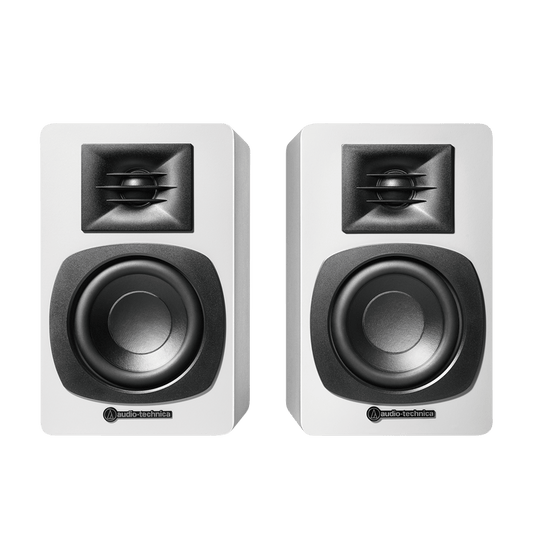 Audio Technica AT-SP3X Powered Bookshelf Speakers with Bluetooth White White