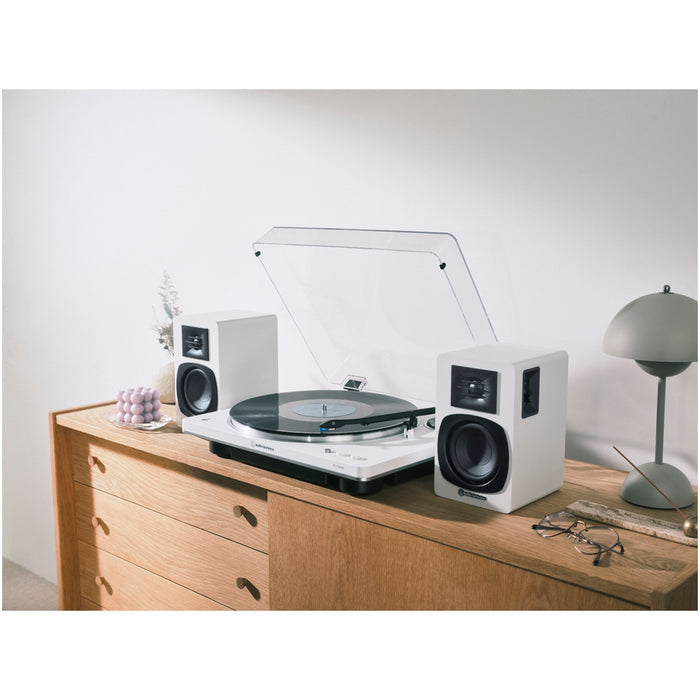 Audio Technica AT-SP3X Powered Bookshelf Speakers with Bluetooth White White