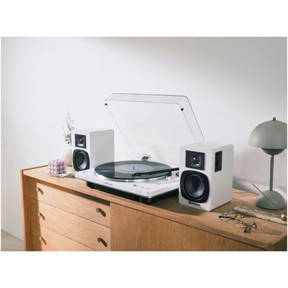 Audio Technica AT-SP3X Powered Bookshelf Speakers with Bluetooth White White