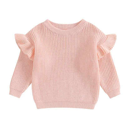 AUDREY Ruffle Sleeve Knitted Sweater