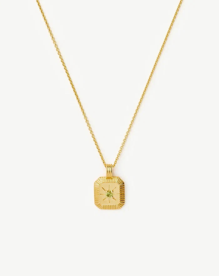 August Birthstone Pendant Necklace | 18k Gold Vermeil/Peridot Necklaces Missoma