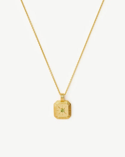 August Birthstone Pendant Necklace | 18k Gold Vermeil/Peridot Necklaces Missoma