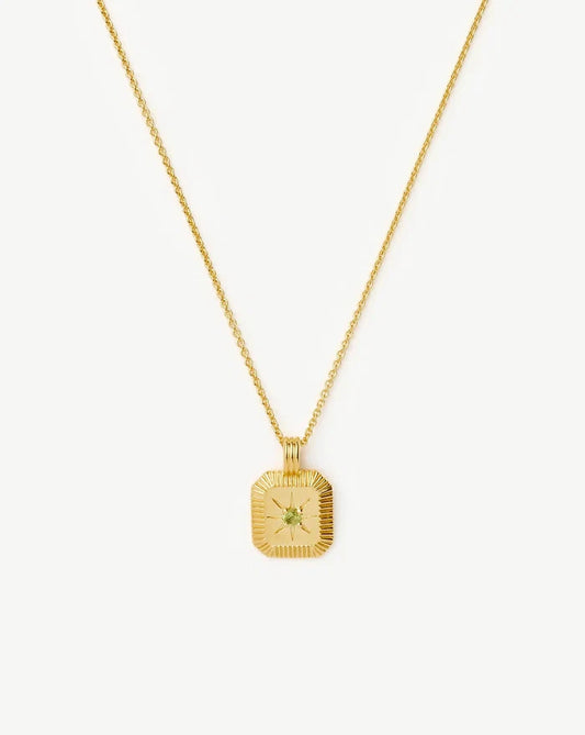 August Birthstone Pendant Necklace | 18k Gold Vermeil/Peridot Necklaces Missoma