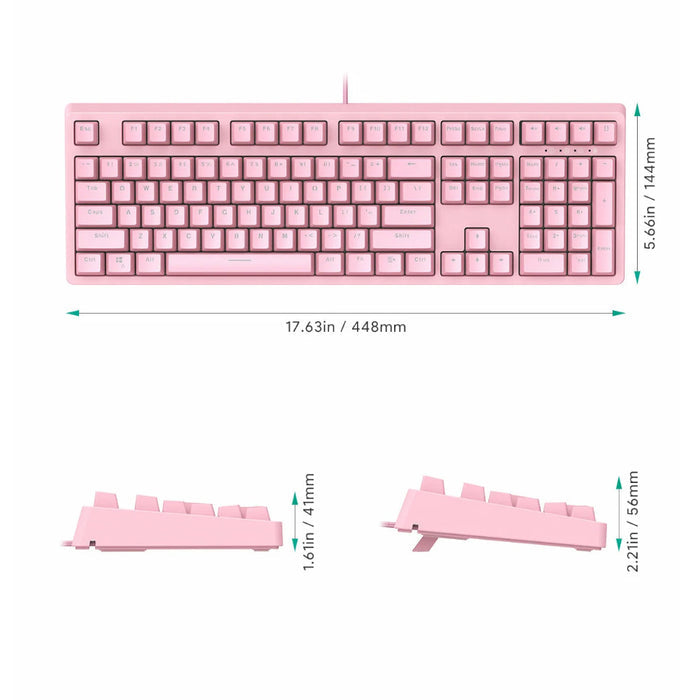 AUKEY G15 Mechanical Gaming Keyboard RGB Pink
