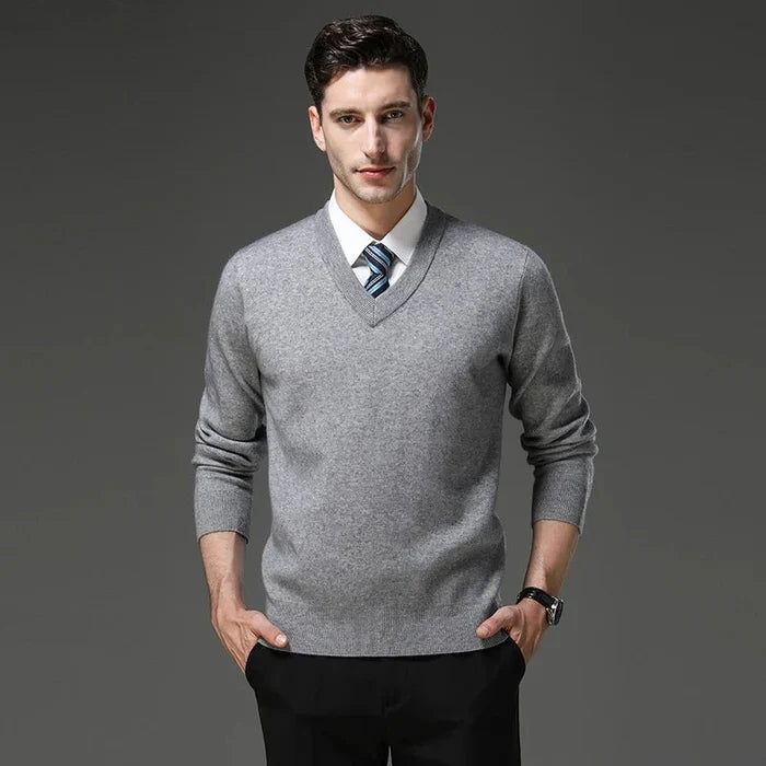 Aurelius casual knit pullover - AntoniosClothing - Clear gray