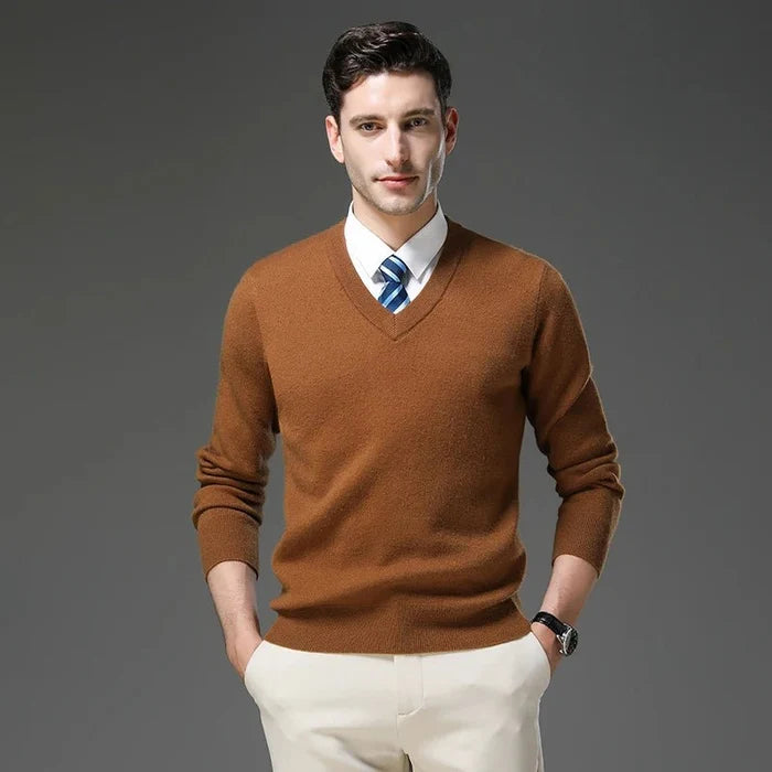 Aurelius casual knit pullover - AntoniosClothing - Dark brown