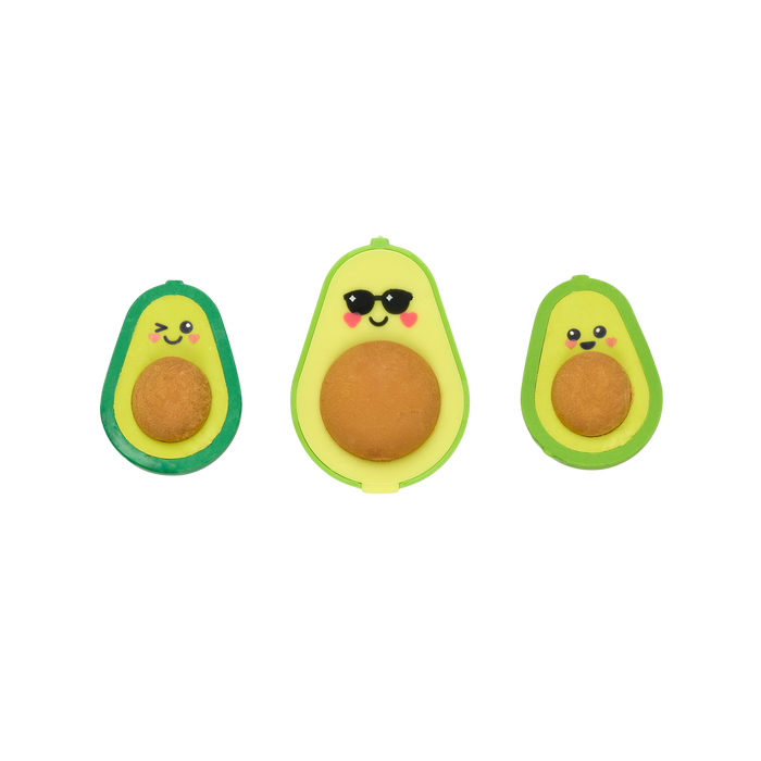 OOLY Avocado Love Eraser and Sharpener - set of 3 without packaging