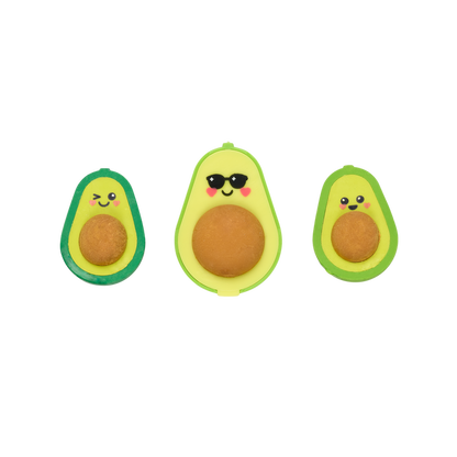 OOLY Avocado Love Eraser and Sharpener - set of 3 without packaging