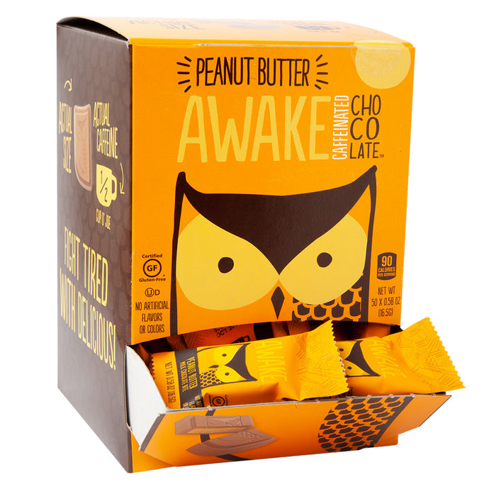 Awake Bites Caffeinated Peanut Butter Candy Changemaker - 50 Count