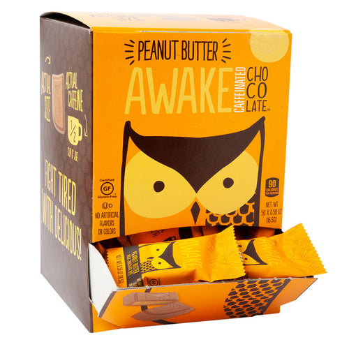 Awake Bites Caffeinated Peanut Butter Candy Changemaker - 50 Count