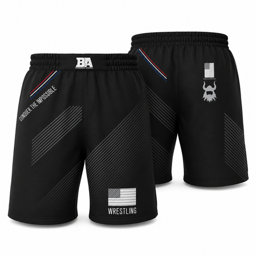 BA Black & Grey Fight Shorts