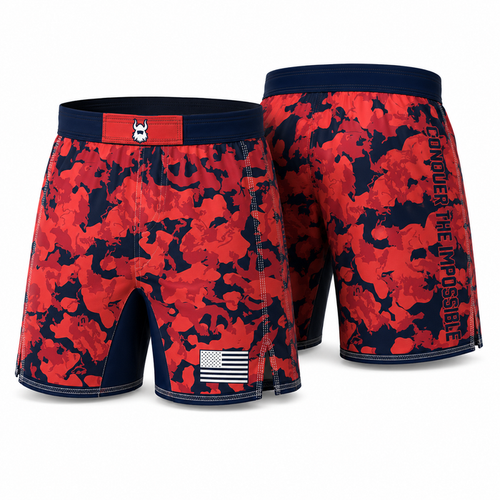 BA Orange Camo Lightweight Fight Shorts
