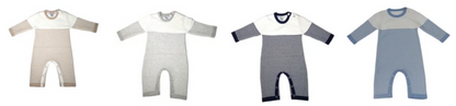 Baby Seed Stitched Striped Cotton Onsie