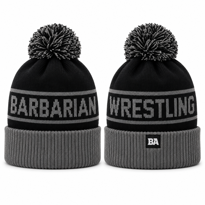 Barbarian Black/Grey Pom Beanie