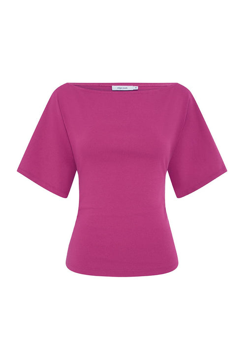 Bardot Ruched Top Magenta