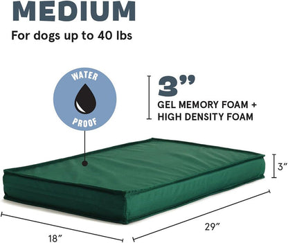 BarkBox Orthopedic Comfort Outdoor Dog Bed Medium Green
