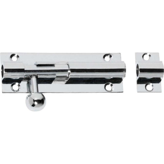 Barrel Bolt 4" Chrome Plated w/ Screws