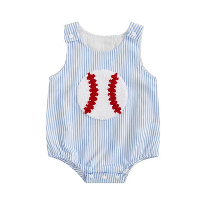 BASEBALL Striped Onesie