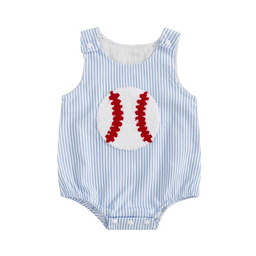 BASEBALL Striped Onesie