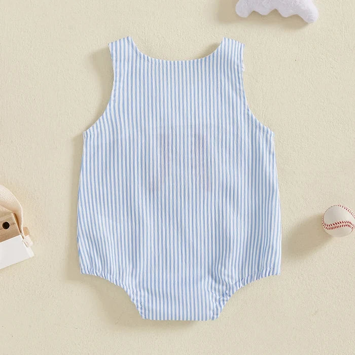 BASEBALL Striped Onesie